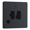 BG Evolve Matt Grey 13A Flex Outlet Neon Switched Fused Connection Unit PCDMG52B with 25mm Steel Back Box