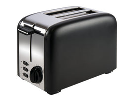 2 Slice Toaster (Chelmsford / THT-8016A) in Black & Polished Steel - UK Plug