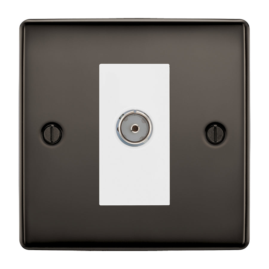 BG Nexus Metal Black Nickel Co-axial Socket NBN60W