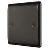 BG Nexus Black Nickel Single Blank Plate NBN94 and 25mm Steel Back Box