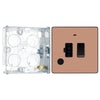 BG Evolve Polished Copper 13A Flex Outlet Neon Switched Fused Connection Unit PCDCP52B with 25mm Steel Back Box