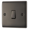BG Nexus Black Nickel 20A, 16AX 2 Way Single Light Switch NBN12 and 25mm Steel Back Box
