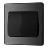 BG Evolve Black Chrome 2G Wide Rocker Light Switch PCDBC42WB with 25mm Steel Back Box