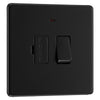 BG Screwless Matt Black 13A Switched Spur + Neon FFB52 with 35mm Steel Back Box