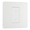 BG Evolve Pearlescent White Single Master Touch Dimmer Switch PCDCLTDM1W with 35mm Steel Back Box