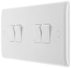 BG 844 Moulded Round Edge | White | 4 Gang 10AX 2 Way Plate Switch