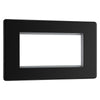 BG Screwless Matt Black Double 4 Gang Brush Cable Entry Wall Plate