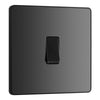 BG Evolve Black Chrome 1 Gang 20A 16AX Intermediate Light Switch PCDBC13B with 25mm Steel Back Box