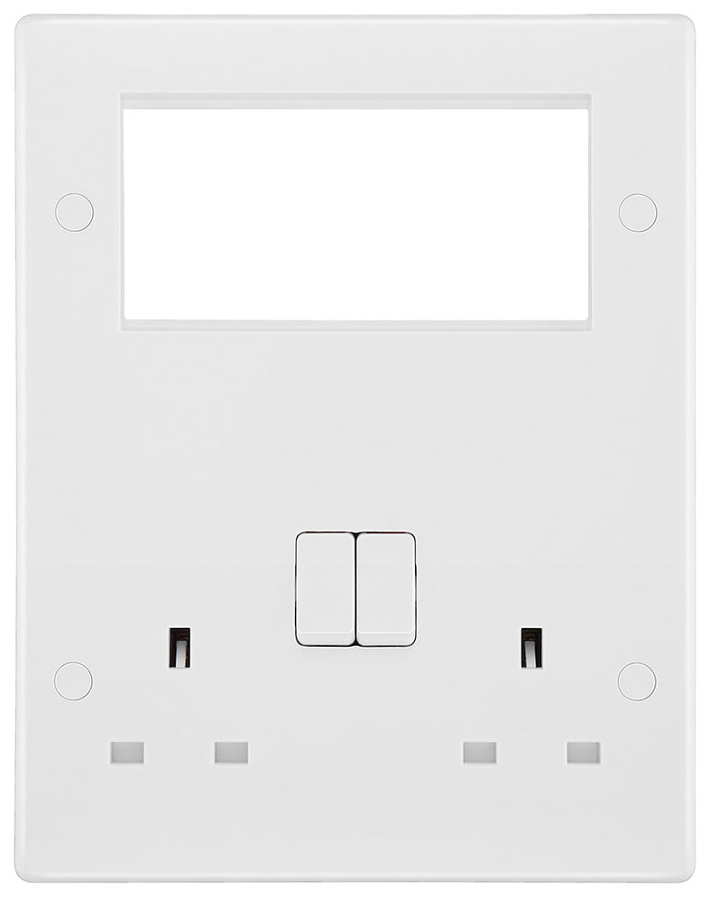 BG 822EM4 Rounded Edge | White | 2 Gang 4 Module Euro Module ...