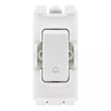 BG RRBELLW White 20A DP Appliance Grid Switch Labelled Bell Symbol