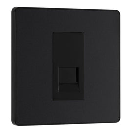 BG Evolve Matt Black 1 Gang Master Telephone Socket PCDMBBTM1B with 25mm Steel Back Box