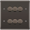 BG Black Nickel 6 Gang Trailing Edge LED Dimmer Light Switch 2 Way Custom Switch