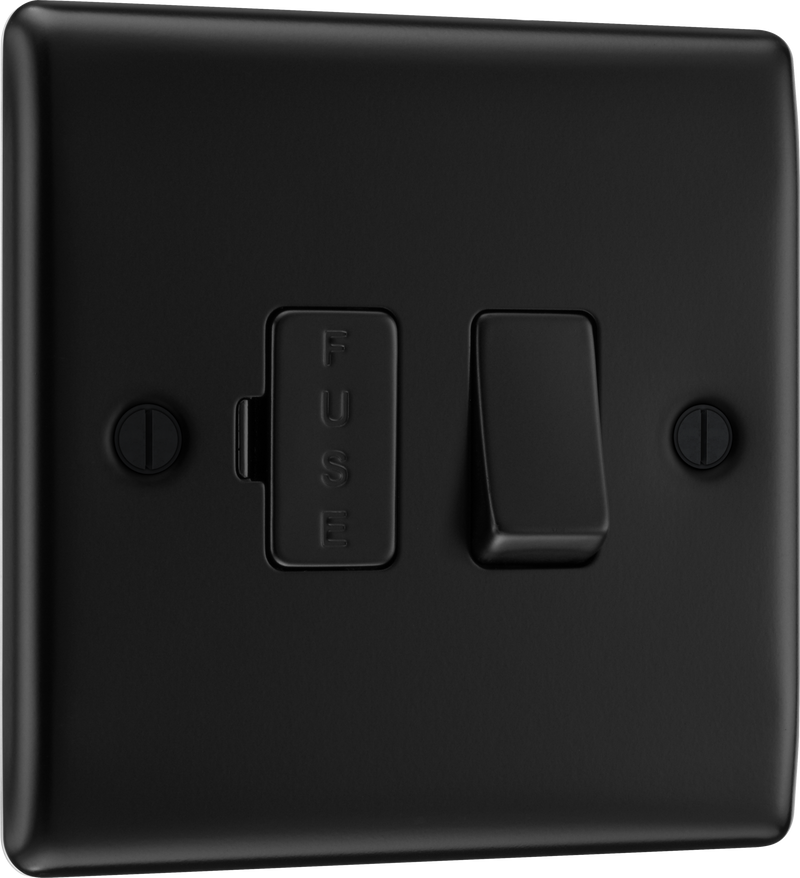 BG NFB50 Nexus Metal Matt Black 13A Switched Fused Spur Unit