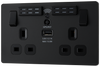 PCDMB22UWRB Front - This Evolve Matt Black 13A double power socket with integrated Wi-Fi Extender from British General will eliminate dead spots and expand your Wi-Fi coverage. 