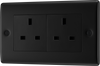 BG NFB24B Nexus Metal Matt Black 2G 13A Unswitched Socket Black Insert