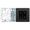 BG Evolve Black Chrome Double Secondary Touch Dimmer Switch PCDBCTDS2B with 35mm Steel Back Box