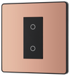 BG Evolve PCDCPTDS1B Polished Copper 1 Gang 200W Trailing Edge Secondary Touch Dimmer - Black Insert