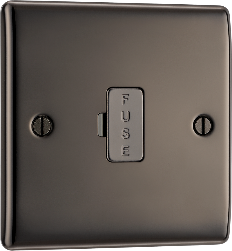 BG NBN54 Nexus Metal Black Nickel 13A Unswitched Fused Spur Unit