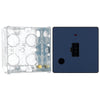 BG Evolve Matt Blue 13A Unswitched Spur with Neon and Flex Outlet PCDDB54B with 35mm Steel Back Box