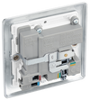 NPC21U2W Back - This 13A single power socket from British General comes with two USB charging ports allowing you to plug in an electrical device and charge mobile devices simultaneously without having to sacrifice a power socket.