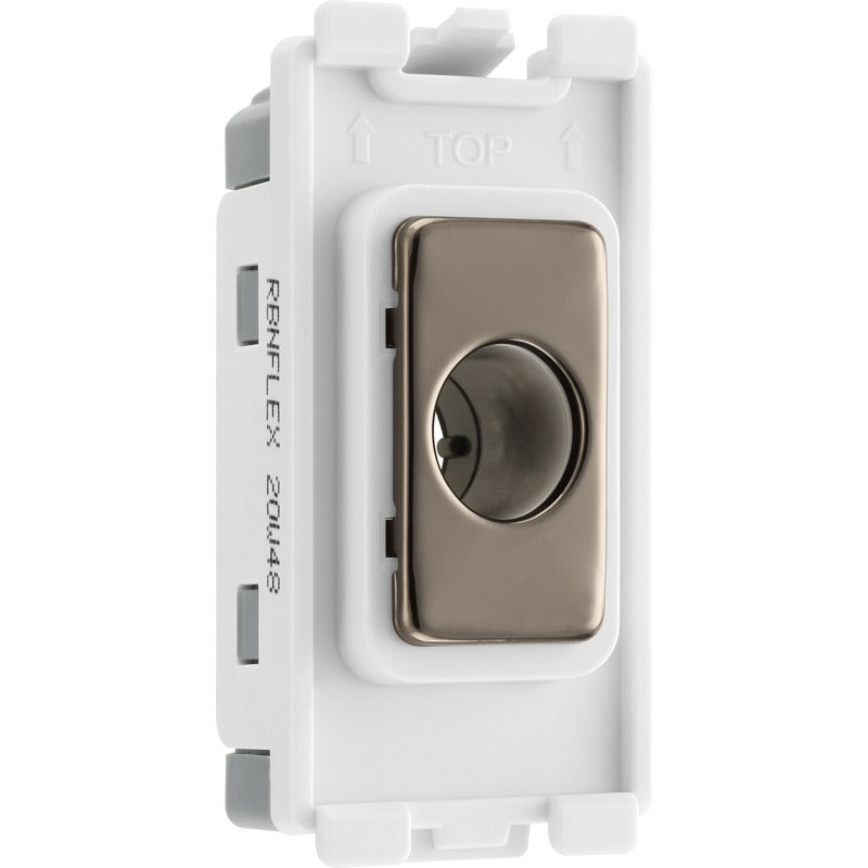 BG Electrical RBNFLEX Nexus Grid Black Nickel Flex Outlet Module 10mm