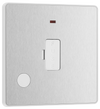 PCDBS54W Front - This Evolve Brushed Steel 13A fused and unswitched connection unit from British General provides an outlet from the mains containing the fuse, ideal for spur circuits and hardwired appliances.