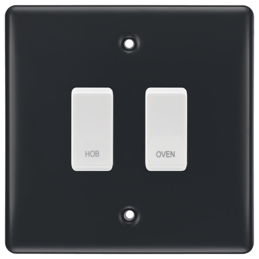 BG Part M 2 Gang Custom Labelled Kitchen Appliance Grid Switch