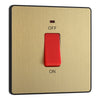 BG Evolve Satin Brass 45A DP Single Plate + Neon PCDSB74B with 35mm Steel Back Box