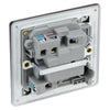 BG Screwless Black Nickel 13A Switched Spur FBN50 with 35mm Steel Back Box