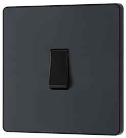 BG Evolve Matt Grey Single Light Switch 1G 2 Way PCDMG12B