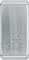  RRMWBS Front - This brushed steel finish rocker can be used to replace an existing switch rocker in the British General Grid range for easy identification of the device it operates and has 'MICROWAVE' embossed on it.