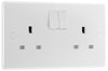 BG 822DP Moulded Round Edge | White | 13A | 2 Gang 2 Pole Switched Socket