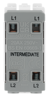 BG RBS13 Nexus Grid Brushed Steel 20AX Intermediate Switch Module