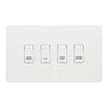 BG Evolve Pearlescent White Custom Appliance Grid Switch 4 Gang Screwless