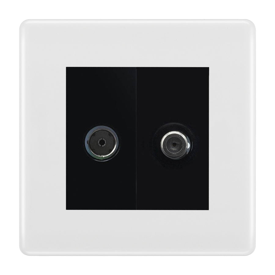 BG White Moulded TV & Satellite Socket NWM65B