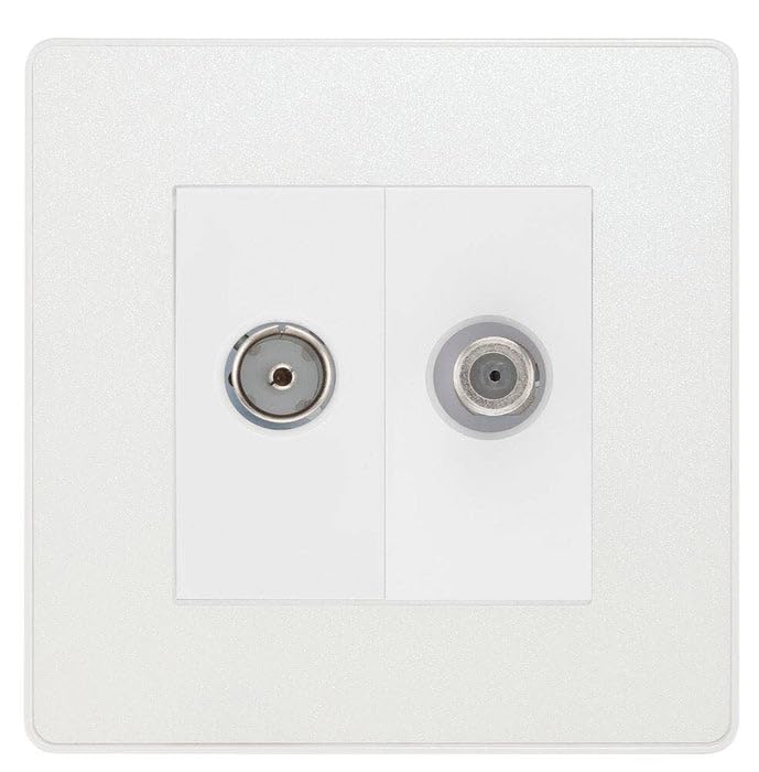BG Evolve Pearlescent White TV & Satellite Socket PCDCLTVSATW