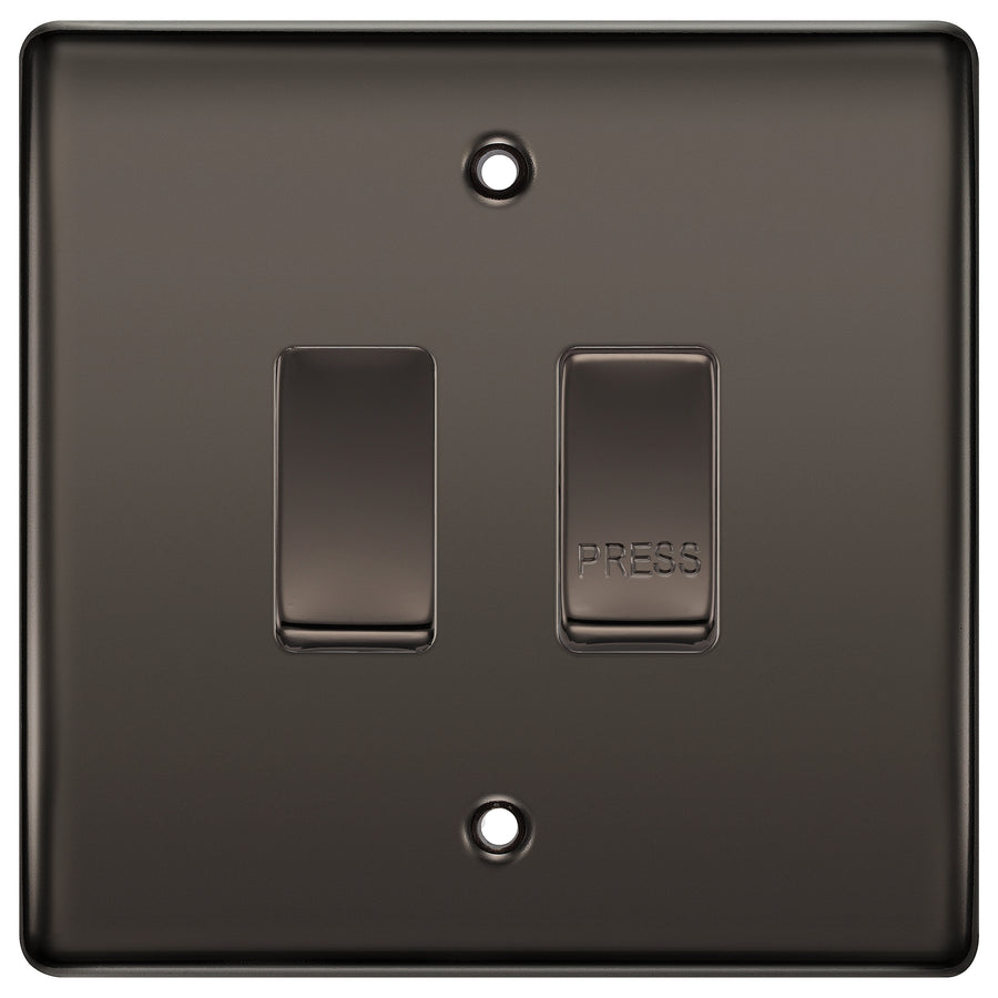 BG Nexus Black Nickel 2G Grid Switch Kit – 20A 2-Way & Retractive PRESS Module