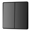 BG Evolve Black Chrome 2 Way Double Edge to Edge Rocker Switch PCDBC42EB with 25mm Steel Back Box