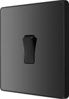 BG PCDBC12B Black Chrome Evolve 1 Gang 20A 16AX 2 Way Light Switch - Black Insert
