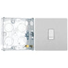 BG Evolve Brushed Steel 10AX 1 Way Press Switch PCDBS14W with 25mm Steel Back Box
