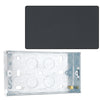BG Evolve Matt Grey 2 Gang Double Blank Plate PCDMG95B with 25mm Steel Back Box