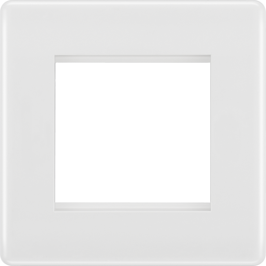 BG 8EMS2 Round Edge | White | 2 Module Square Euro Module Front Plate