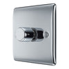 BG Nexus Polished Chrome 200W 2 Way Single Trailing Edge Dimmer Switch NPC81 with 25mm Steel Back Box