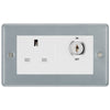 BG Metal Clad 13A Double Pole Key Controlled Socket - White Insert