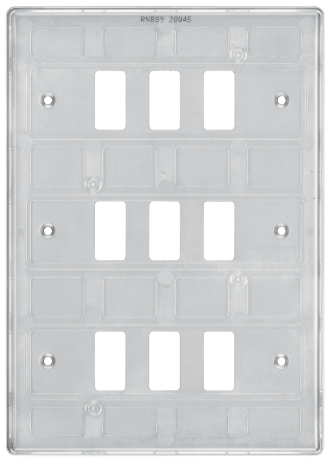 BG RNBS9 Nexus Grid Brushed Steel 9 Module Front Plate