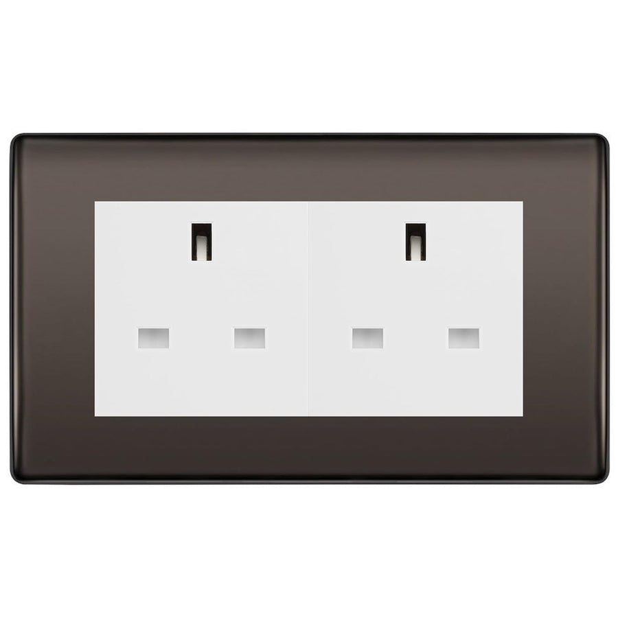 BG Nexus Black Nickel 4 Gang 13A Unswitched Socket - NBN4GUSSW