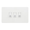 BG Evolve Pearlescent White Custom Appliance Grid Switch 3 Gang Screwless