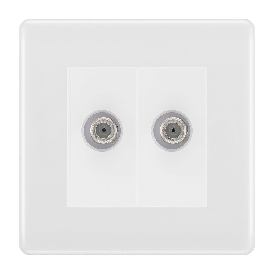 BG White Moulded Double Satellite Socket NWM642W