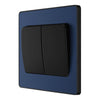 BG Evolve Matt Blue 2G Wide Rocker Light Switch PCDDB42WB with 35mm Steel Back Box