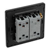 BG Evolve Matt Black 2 Way Triple Edge to Edge Rocker Switch PCDMB43EB with 35mm Steel Back Box